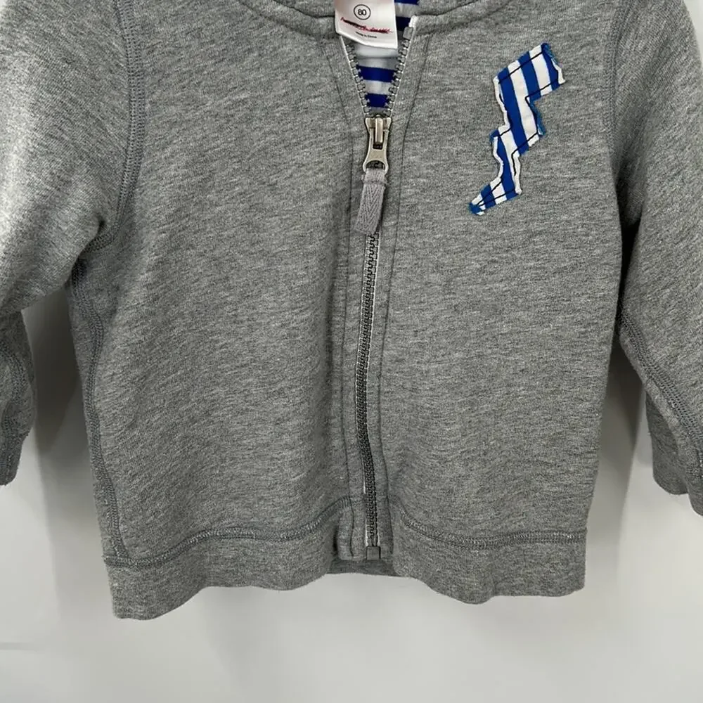 Hanna Andersson Boys Gray Full Zip Hoodie Size 80 (2)